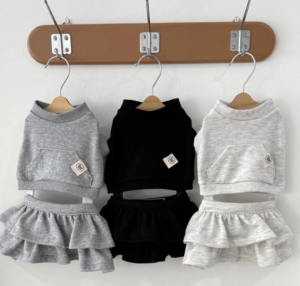 Two Piece Ruffle Skirt Dress Set, S-2XL, Small Dog Clothes, Dog Dress, Dog Outfit, Dog Apparel, Pet Clothing, NKPUP - NKpup