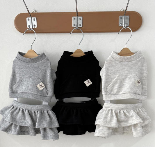 Two Piece Ruffle Skirt Dress Set, S-2XL, Small Dog Clothes, Dog Dress, Dog Outfit, Dog Apparel, Pet Clothing, NKPUP - NKpup