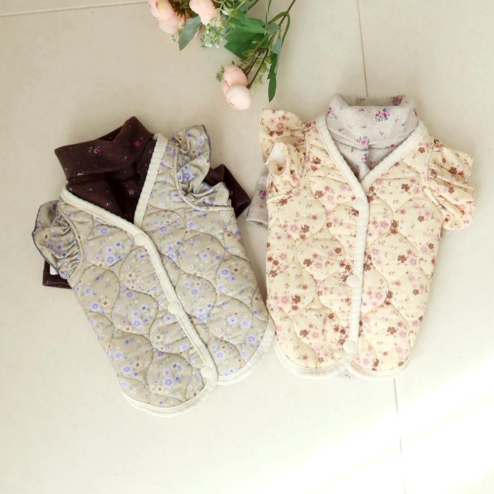 Floral Quilted Puff Vest, S-2XL, Small Dog Clothes, Dog Vest, Dog Outer, Small Dog Fashion, NKPUP - NKpup