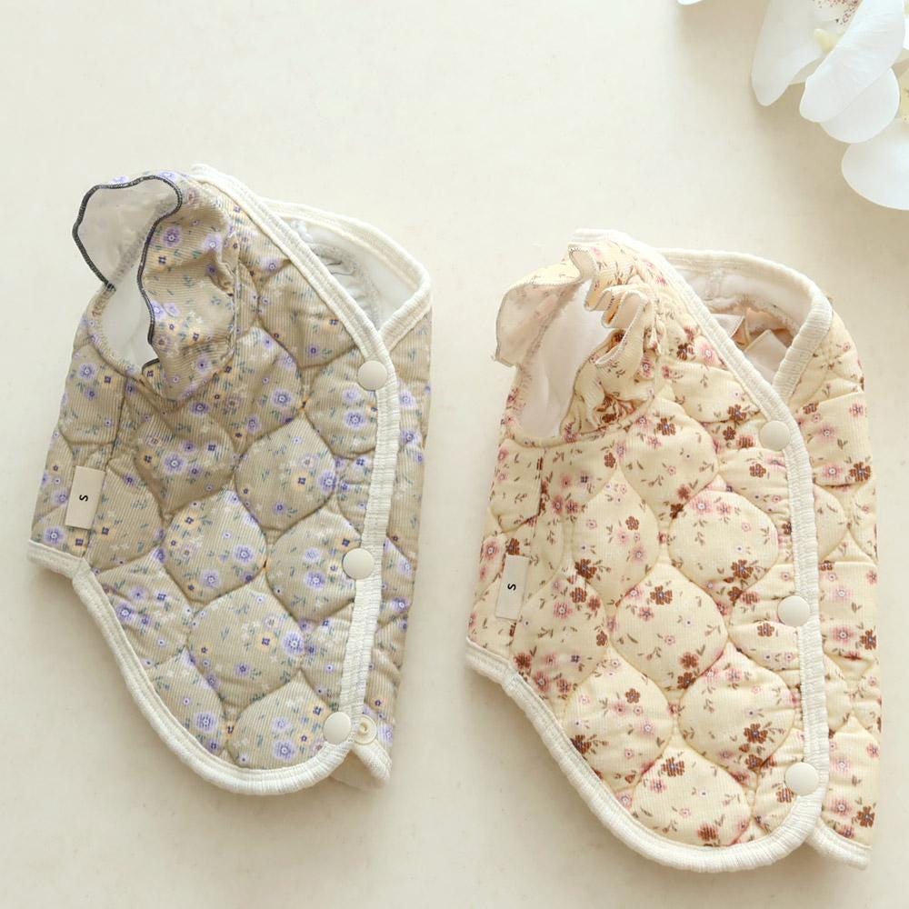 Floral Quilted Puff Vest, S-2XL, Small Dog Clothes, Dog Vest, Dog Outer, Small Dog Fashion, NKPUP - NKpup
