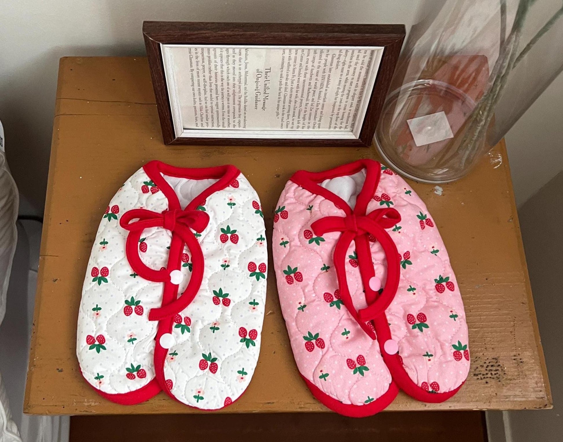 Strawberry Quilted Vest, S-XL, Small Dog Clothes, Dog Vest, Dog Outer, Small Dog Outfit, NKPUP - NKpup