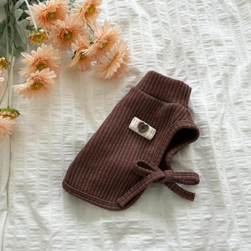 Cozy Heart Ribbed Vest, S-XL, Small Dog Clothes, Dog Vest, Dog Outer, Small Dog Fashion, NKPUP - NKpup