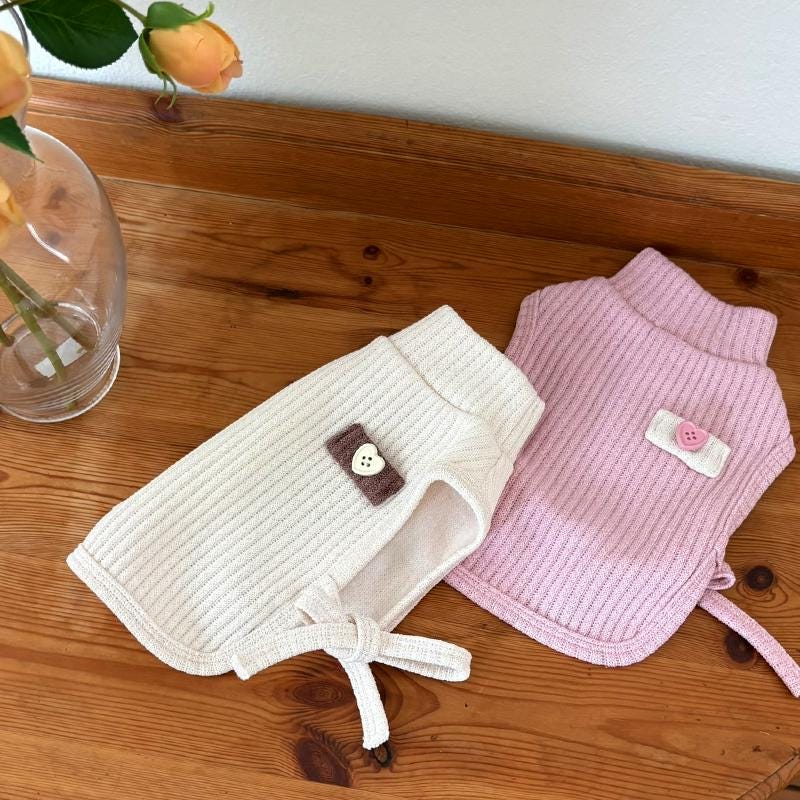 Cozy Heart Ribbed Vest, S-XL, Small Dog Clothes, Dog Vest, Dog Outer, Small Dog Fashion, NKPUP - NKpup