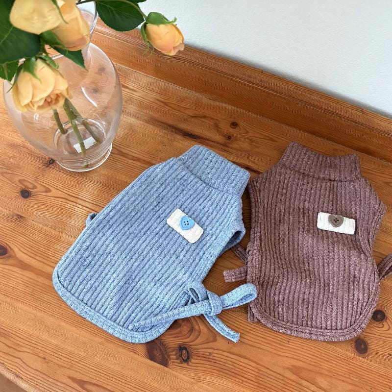 Cozy Heart Ribbed Vest, S-XL, Small Dog Clothes, Dog Vest, Dog Outer, Small Dog Fashion, NKPUP - NKpup
