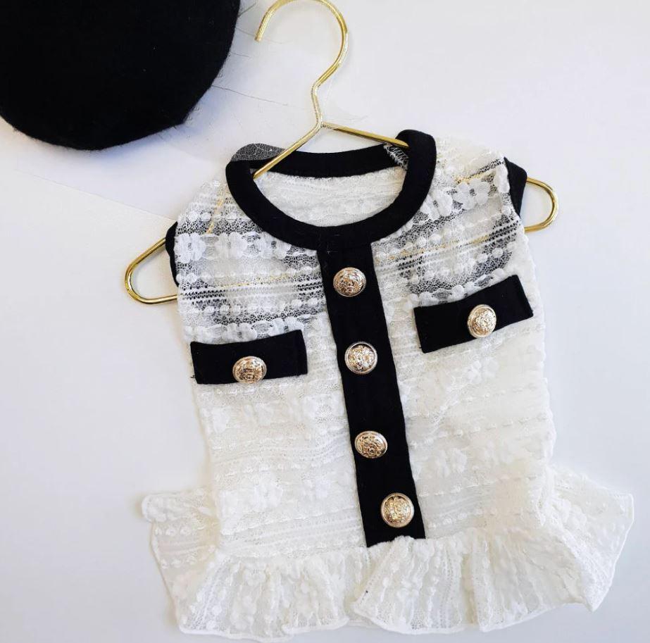 Elegant Tweed Ruffle Dress, XS-2XL, Dog Clothes, Dog Luxury Jacket, Small Dog Clothes, Dog Fashion, Dog Apparel - NKpup