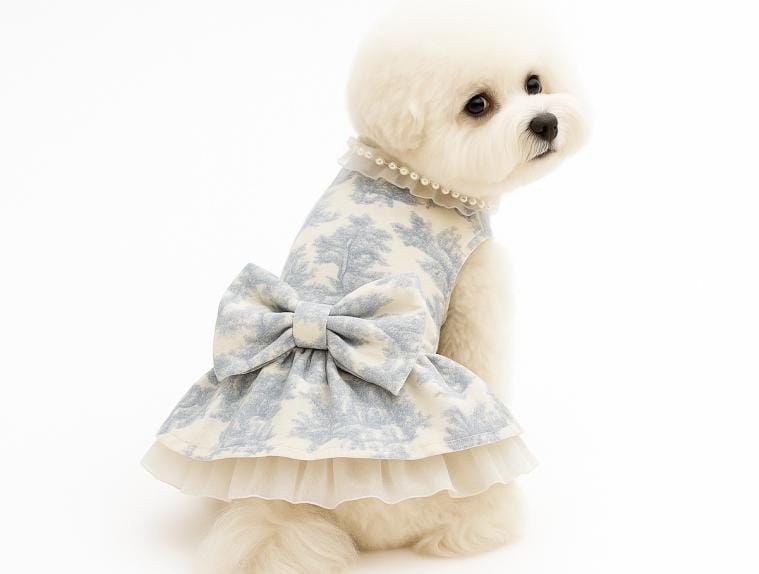 Pearl Bow Princess Dress, S-XL, Small Dog Clothes, Luxury Dog Dress, Dog Outfit, Dog Dress, NKPUP - NKpup