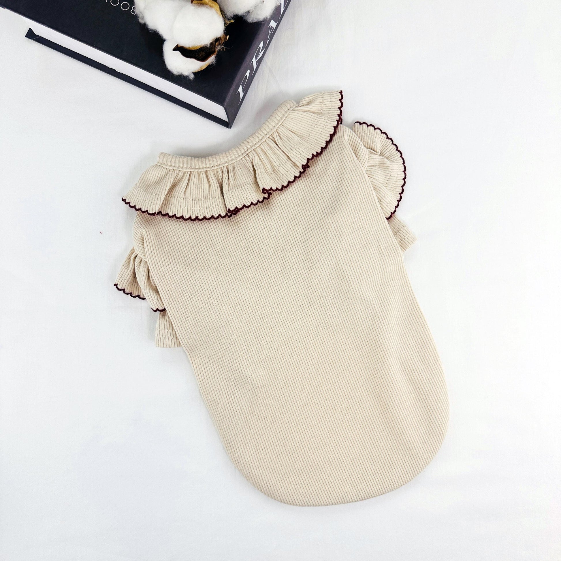 Ruffle Collar Ribbed Top, S-XL, Small Dog Clothes, Ultra Lightweight Dog Top, Dog Outfit, NKPUP - NKpup