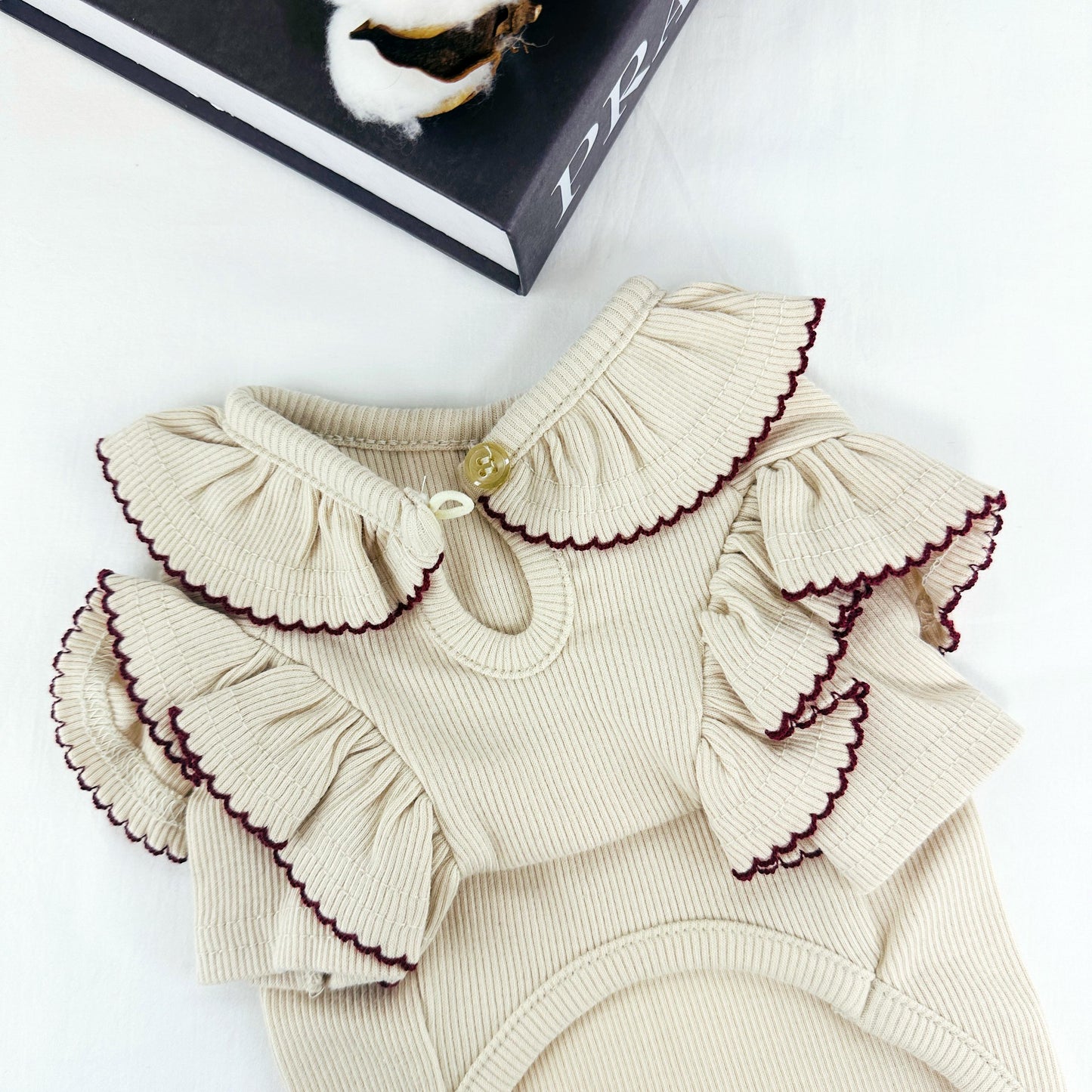 Ruffle Collar Ribbed Top, S-XL, Small Dog Clothes, Ultra Lightweight Dog Top, Dog Outfit, NKPUP - NKpup