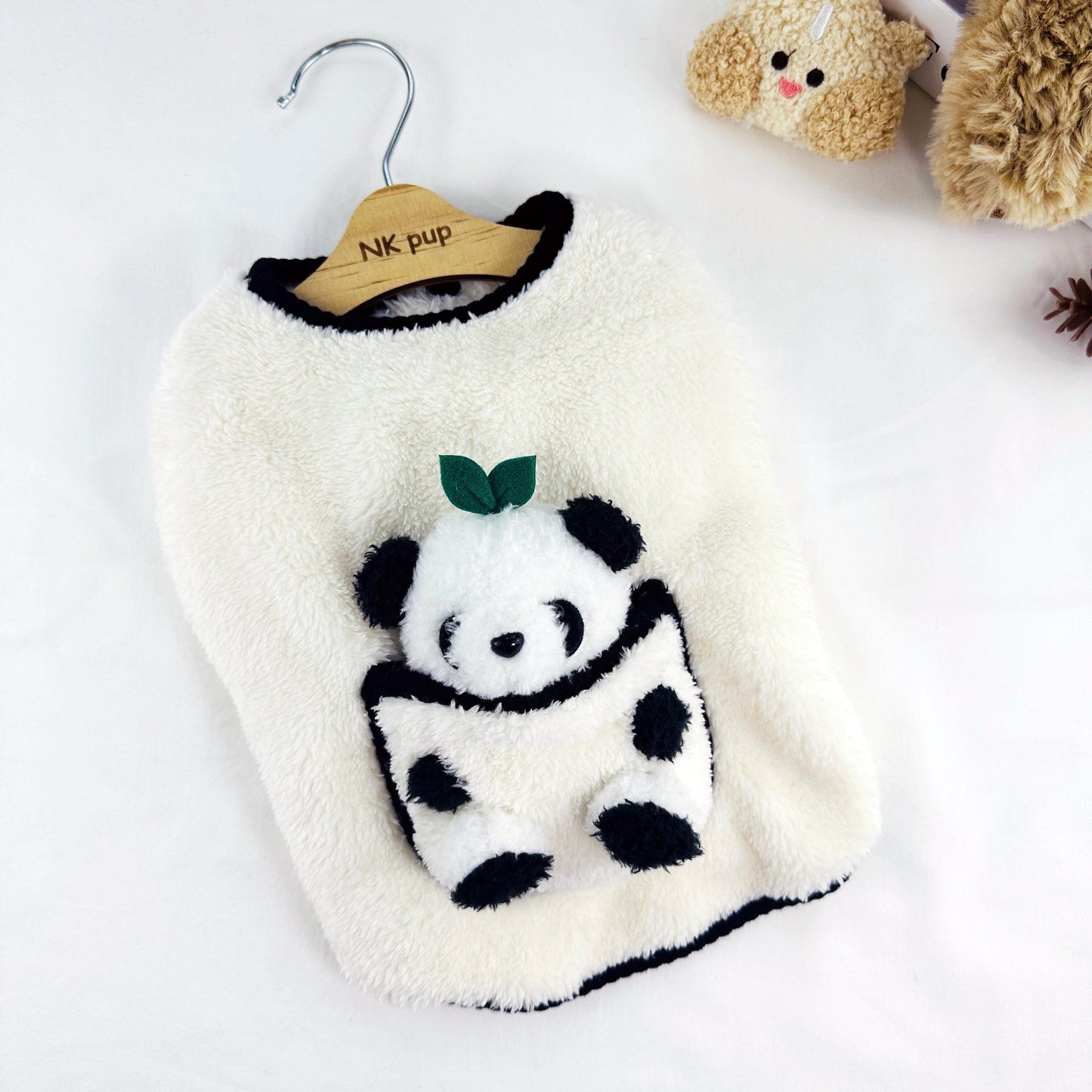 Panda Pocket Fleece Outfit Jacket&Overall, S-XL, Pajama Pet, Dog Jumpsuit, Small Dog Clothes, Dog Outfit, Dog Winter Top, Dog Gift - NKpup