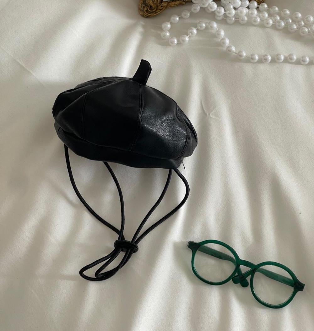 Leather Beret Hat , Hat for Dog, Dog Hat, Dog Beret, Dog Costume, Pet Outdoor, Pet Accessory, Dog Fashion, Dog Apparel, Pet Clothing - NKpup