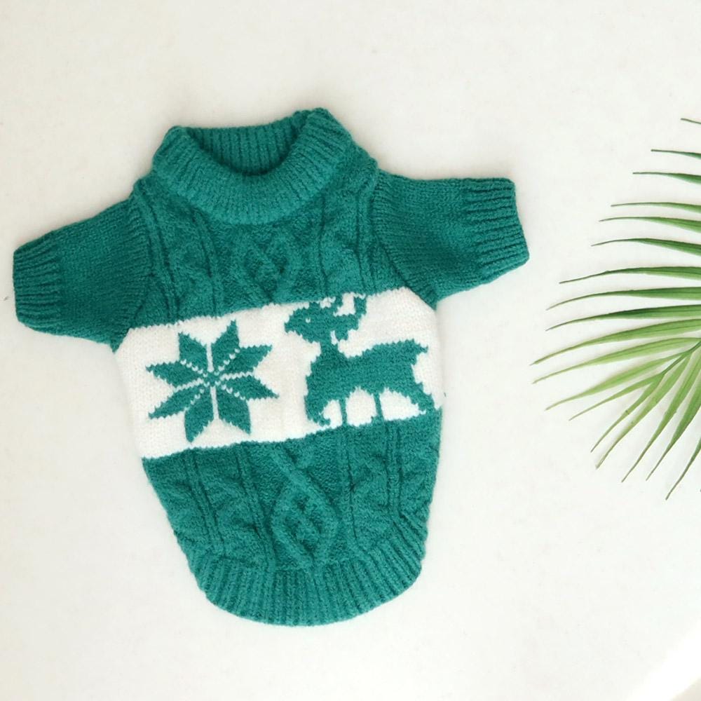 Reindeer Cable Knit Sweater, S-2XL, Dog Christmas Knit, Dog Knit, Halloween Costume Dog, Pet Clothing, Dog-Tee, Dog T-shirts - NKpup