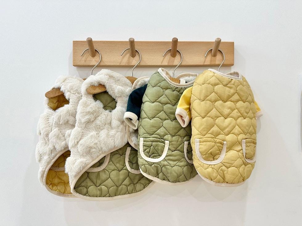 Reversible Heart Quilted Vest, S-2XL, Winter Jacket, Small Dog Clothes, Dog Jacket, Dog Winter Outfit - NKpup