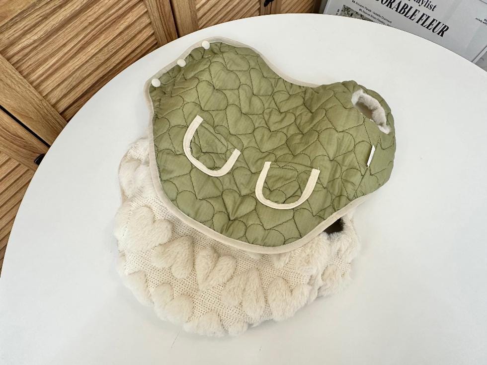 Reversible Heart Quilted Vest, S-2XL, Winter Jacket, Small Dog Clothes, Dog Jacket, Dog Winter Outfit - NKpup
