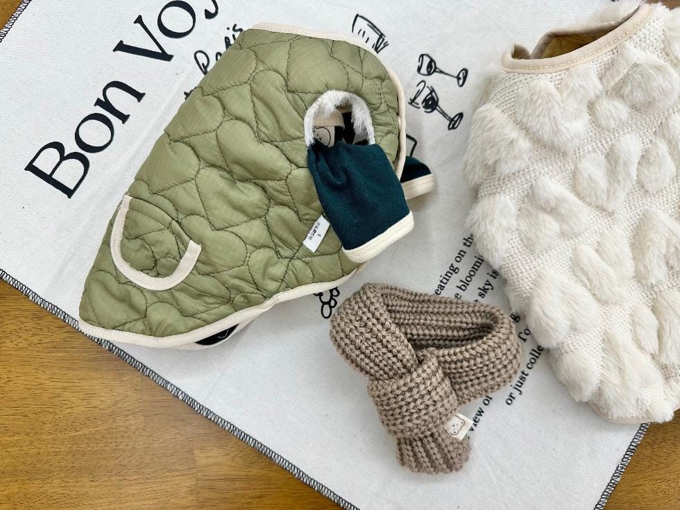 Reversible Heart Quilted Vest, S-2XL, Winter Jacket, Small Dog Clothes, Dog Jacket, Dog Winter Outfit - NKpup