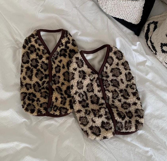 Leopard Fleece Vest, S-2XL, Small Dog Clothes, Dog Vest, Dog Outer, Small Dog Fashion, NKPUP - NKpup