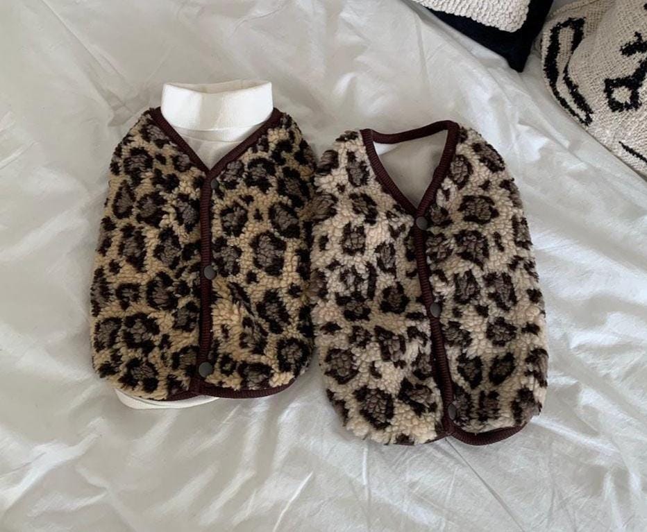 Leopard Fleece Vest, S-2XL, Small Dog Clothes, Dog Vest, Dog Outer, Small Dog Fashion, NKPUP - NKpup