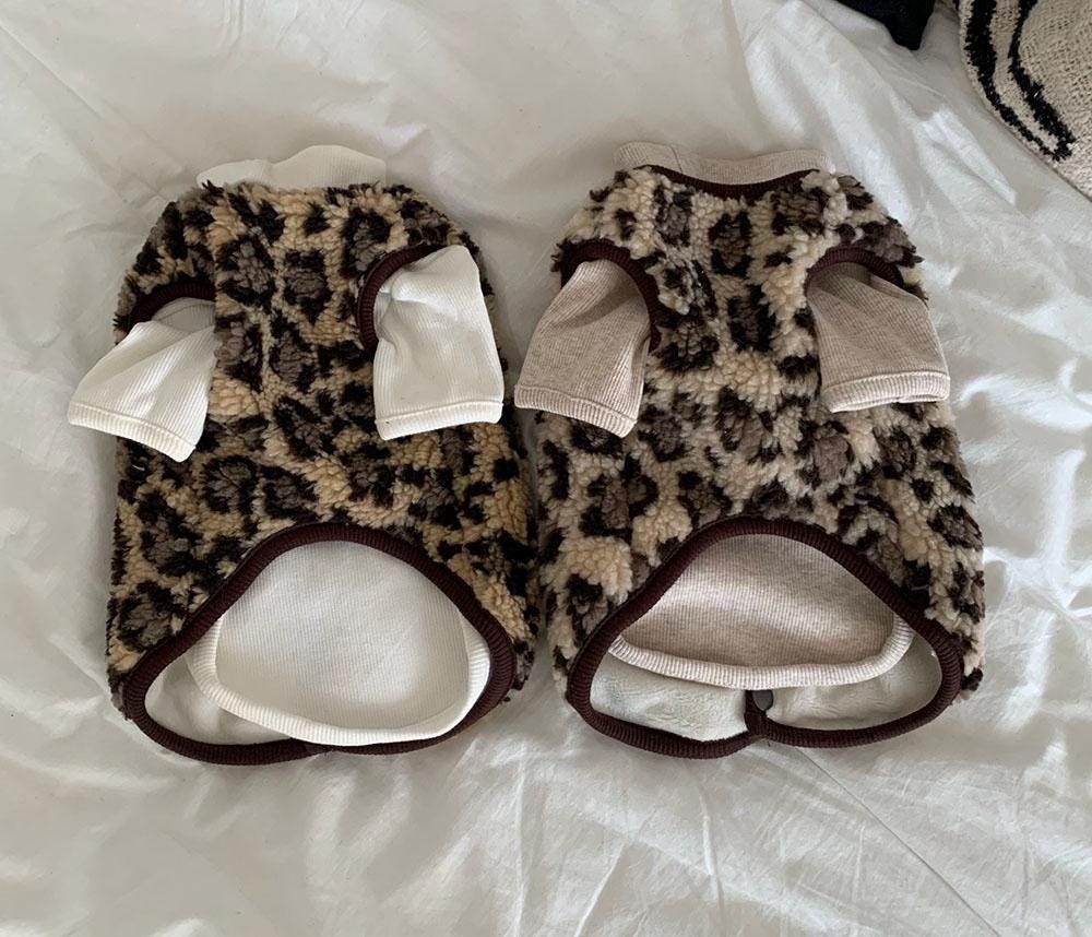 Leopard Fleece Vest, S-2XL, Small Dog Clothes, Dog Vest, Dog Outer, Small Dog Fashion, NKPUP - NKpup