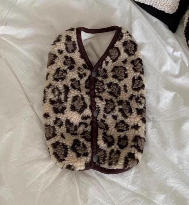 Leopard Fleece Vest, S-2XL, Small Dog Clothes, Dog Vest, Dog Outer, Small Dog Fashion, NKPUP - NKpup