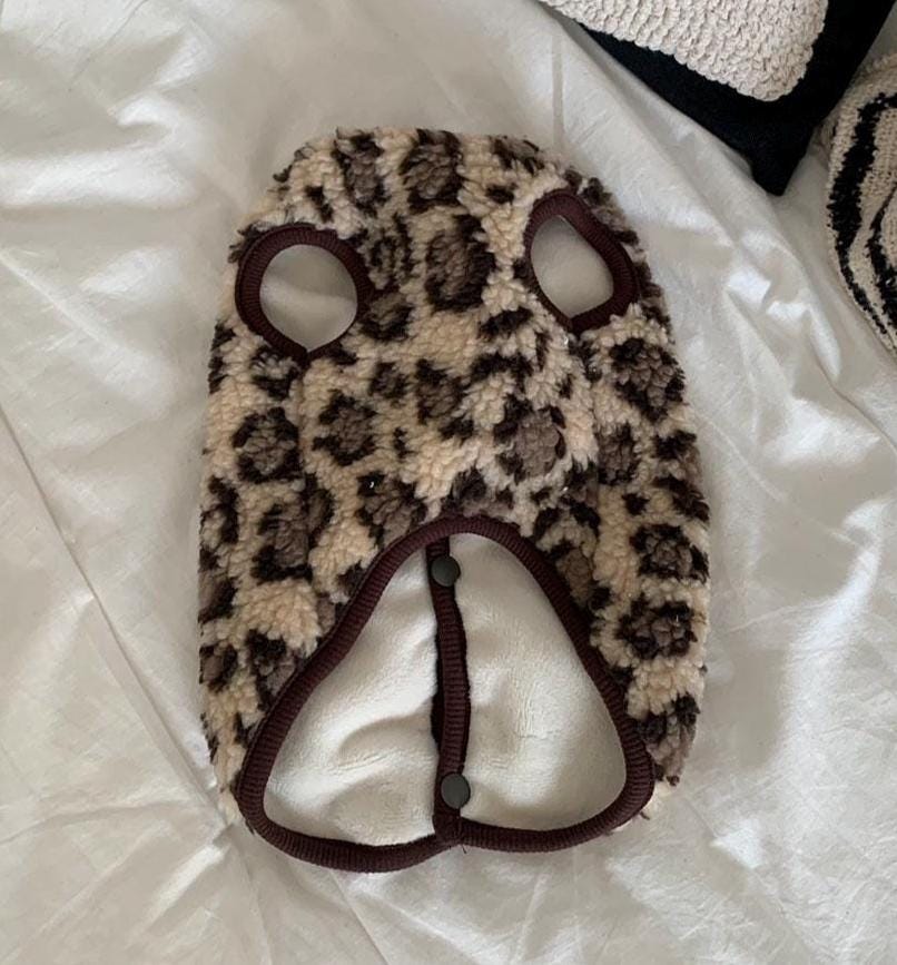 Leopard Fleece Vest, S-2XL, Small Dog Clothes, Dog Vest, Dog Outer, Small Dog Fashion, NKPUP - NKpup