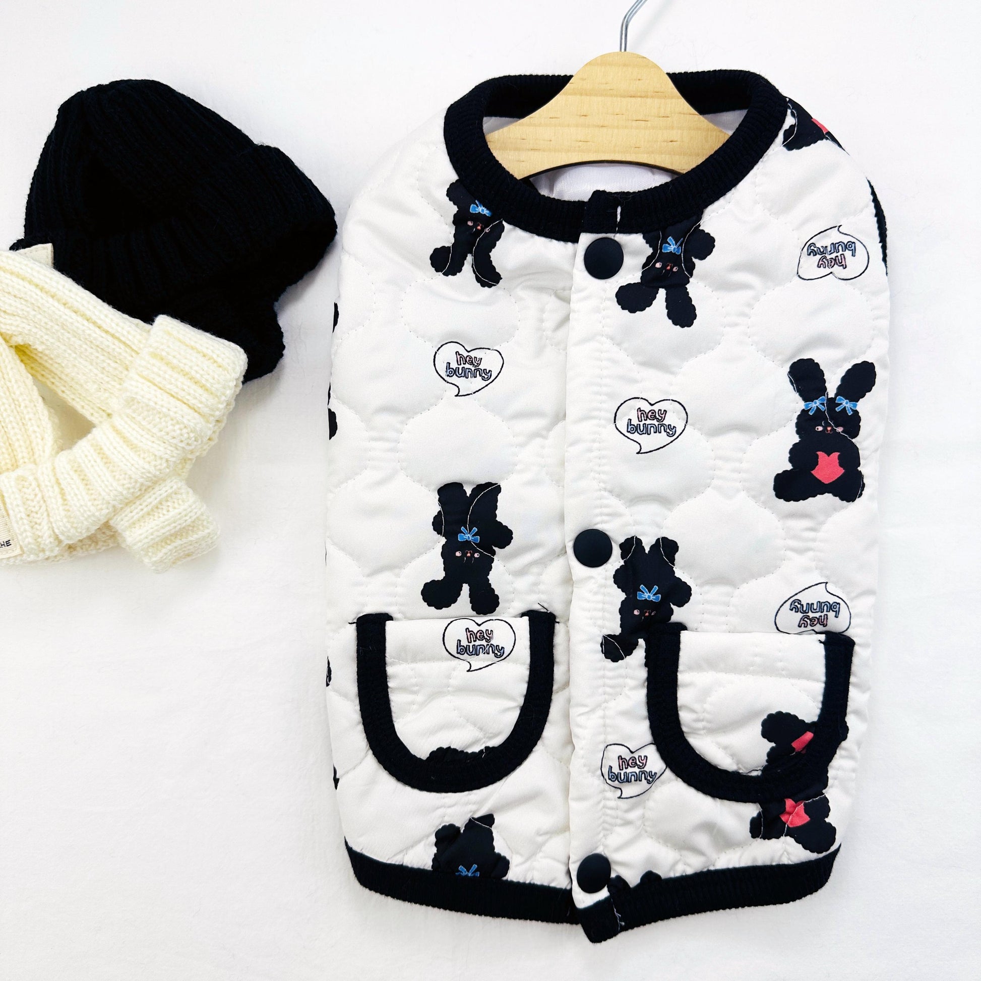 Bunny Quilted Vest, XS-3XL, Small Dog Clothes, Dog Vest, Dog Outer, Small Dog Fashion, NKPUP - NKpup