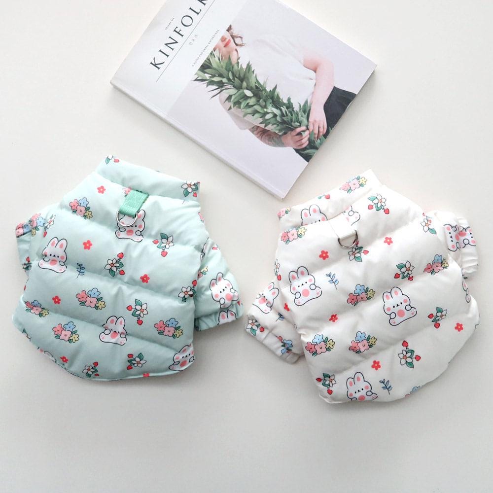 Rabbit Thermal Zip-Up Puffer Jacket, S-2XL, Winter Jacket, Small Dog Clothes, Dog Jacket, Dog Fashion, Dog Apparel, Pet Clothing - NKpup