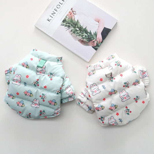 Rabbit Thermal Zip-Up Puffer Jacket, S-2XL, Winter Jacket, Small Dog Clothes, Dog Jacket, Dog Fashion, Dog Apparel, Pet Clothing - NKpup