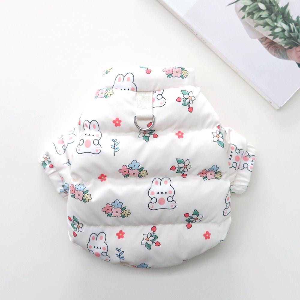 Rabbit Thermal Zip-Up Puffer Jacket, S-2XL, Winter Jacket, Small Dog Clothes, Dog Jacket, Dog Fashion, Dog Apparel, Pet Clothing - NKpup