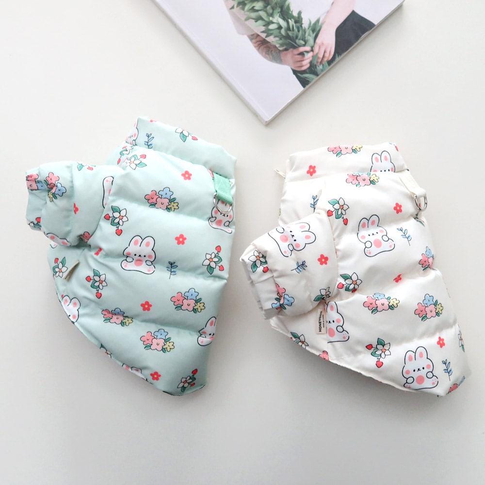 Rabbit Thermal Zip-Up Puffer Jacket, S-2XL, Winter Jacket, Small Dog Clothes, Dog Jacket, Dog Fashion, Dog Apparel, Pet Clothing - NKpup