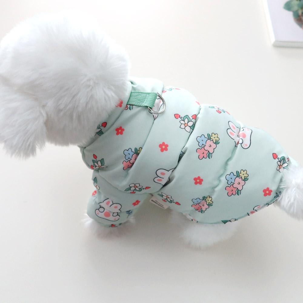 Rabbit Thermal Zip-Up Puffer Jacket, S-2XL, Winter Jacket, Small Dog Clothes, Dog Jacket, Dog Fashion, Dog Apparel, Pet Clothing - NKpup