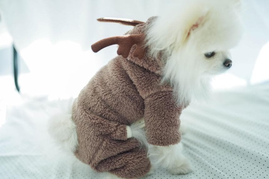 Reindeer Fleece Onesie, S-XL, Christmas Costume Dog, Dog T-shirt, Dog Top, Dog Clothing, Dog Fashion, Dog Appare - NKpup