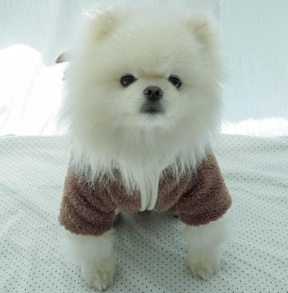 NKpup brown reindeer fleece dog overall