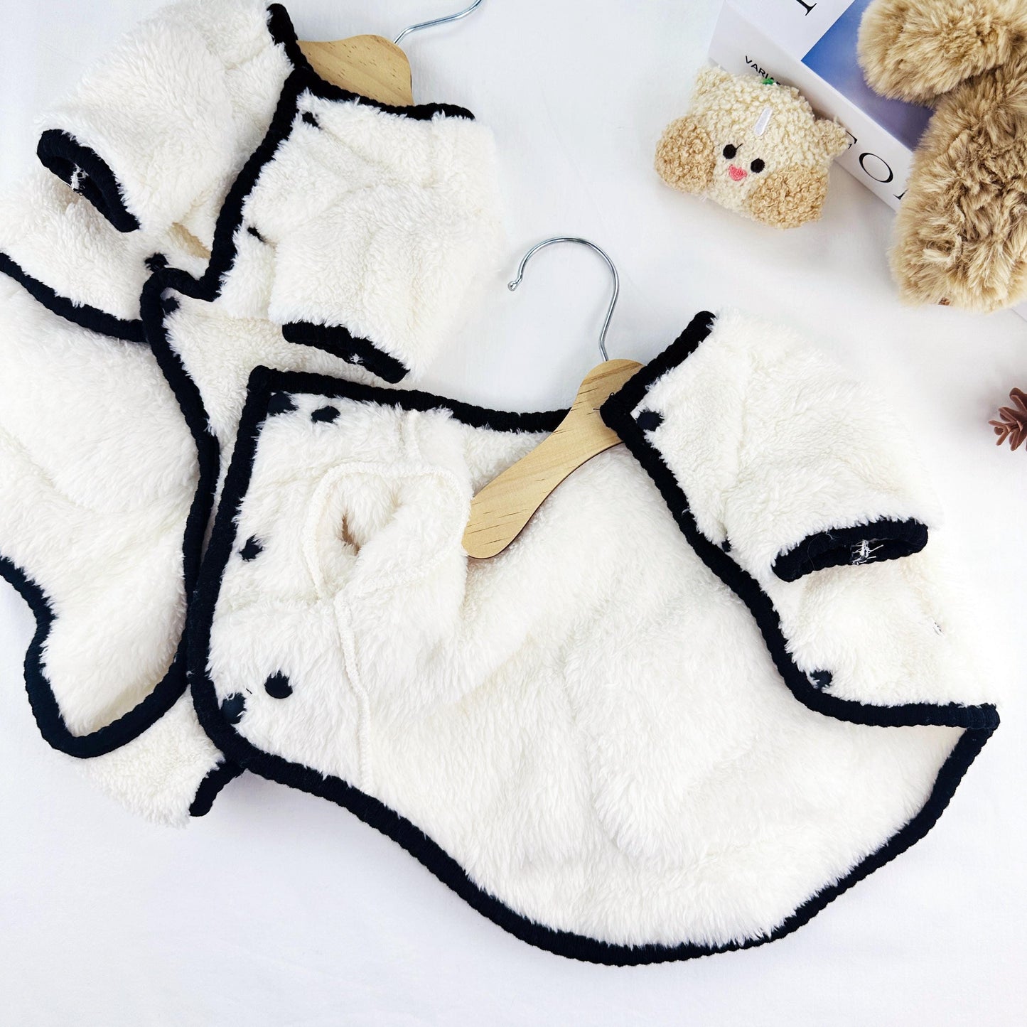 Panda Pocket Fleece Outfit Jacket&Overall, S-XL, Pajama Pet, Dog Jumpsuit, Small Dog Clothes, Dog Outfit, Dog Winter Top, Dog Gift - NKpup