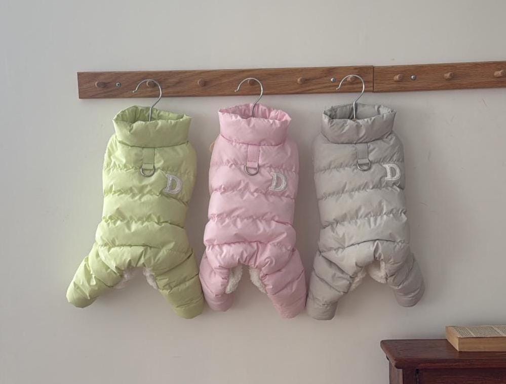 Pastel Down Overall, S-2XL, Dog Puffer, Dog Jumpsuit, Pet Clothing, Dog Coat, Dog Winter Top, Dog Apparel, Pet Clothing - NKpup
