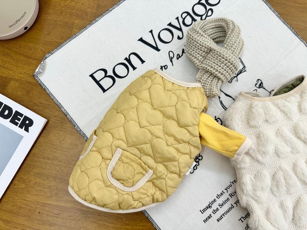 Reversible Heart Quilted Vest, S-2XL, Winter Jacket, Small Dog Clothes, Dog Jacket, Dog Winter Outfit - NKpup