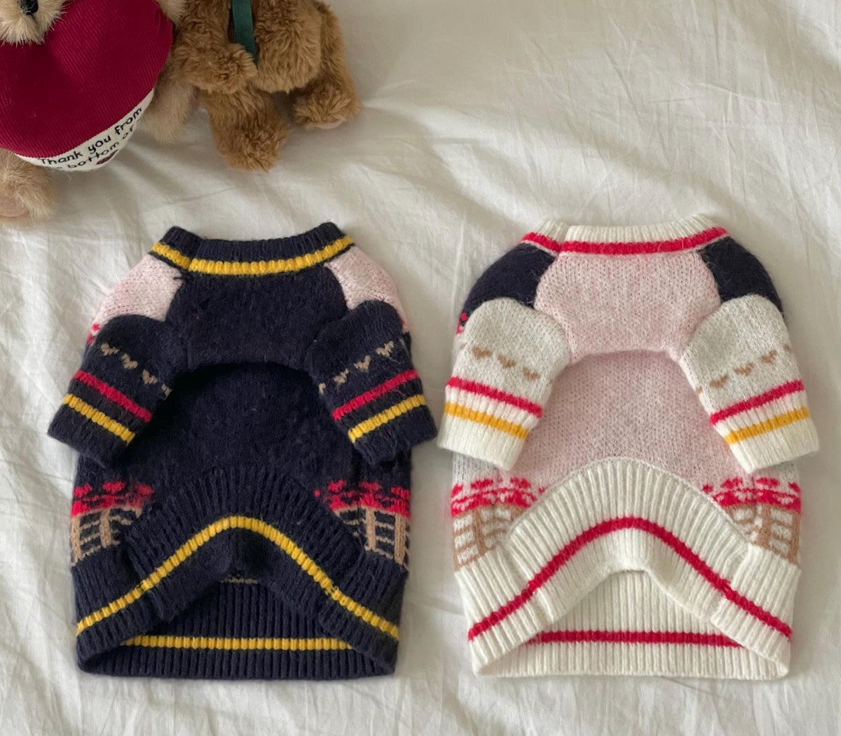 Teddy Fair Isle Knit Sweater, S-XL, Small Dog Knit, Dog Sweater, Dog Winter Outfit, Small Dog Top, NKPUP - NKpup