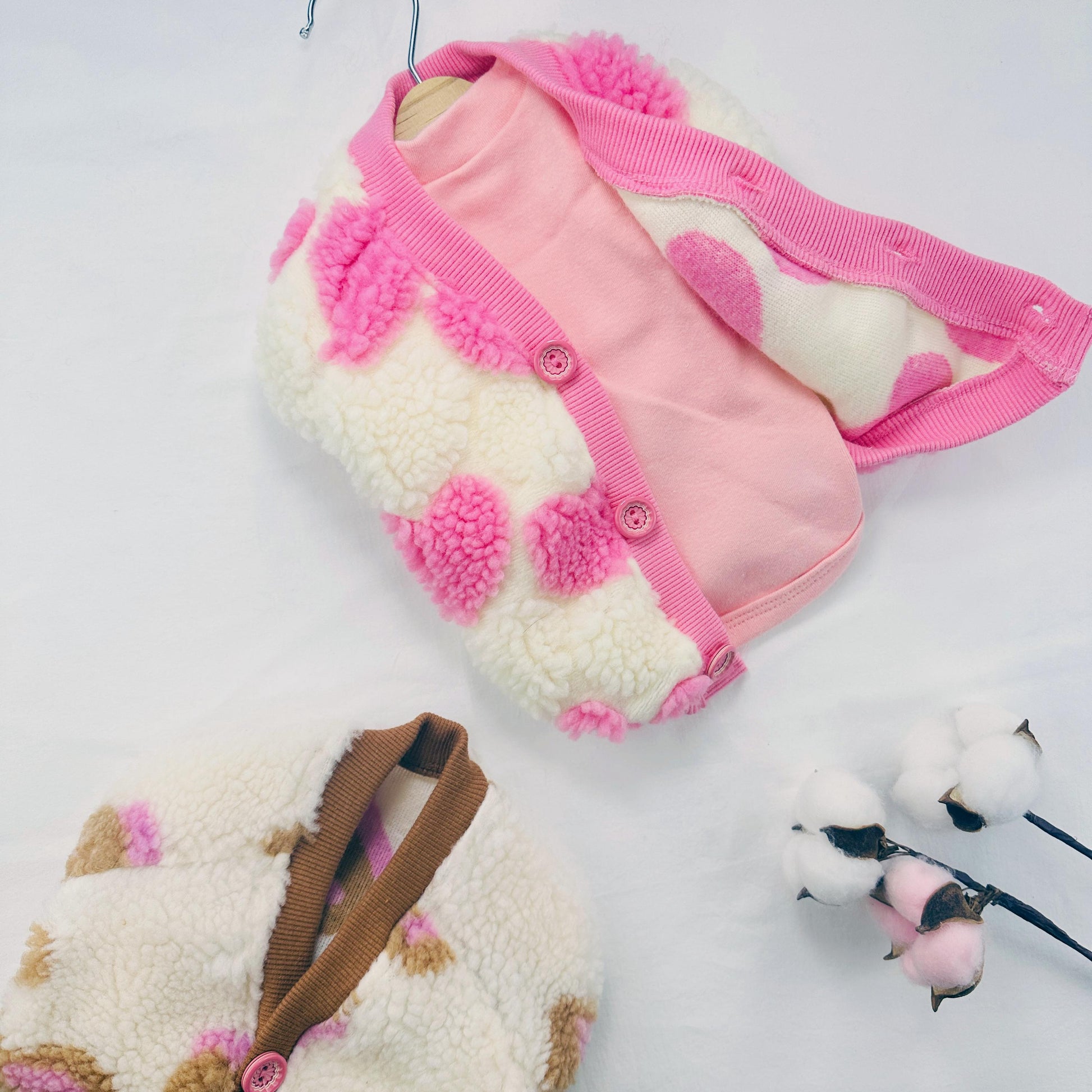 Fluffy Button Up Cardigan, S-XL, Pet Clothing, Dog-Vest, Dog Jacket, Dog Fashion, Dog Apparel, Pet Clothing - NKpup