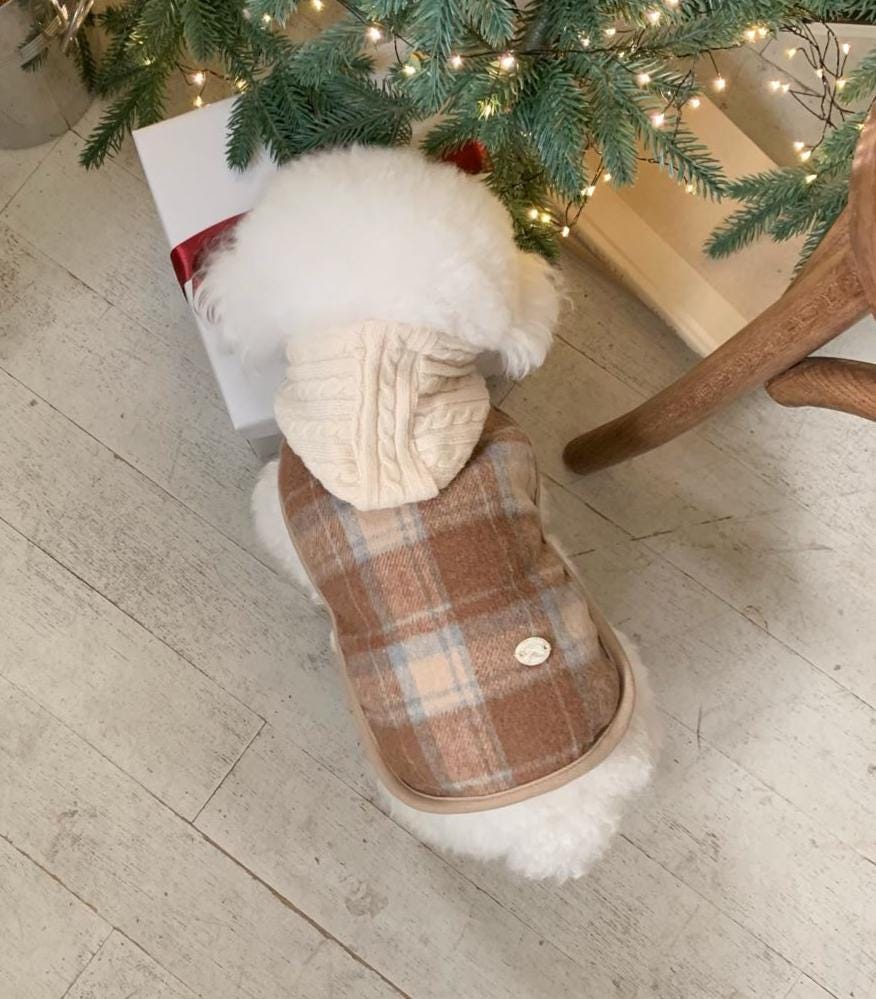Hooded Plaid Fleece Vest, S-2XL, Winter Jacket, Pet Clothing, Dog Jacket, Dog Fashion, Dog Apparel, Pet Clothing - NKpup