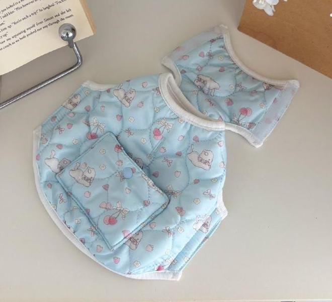 NKpup Bunny Pocket Padded Dog Vest in light blue with a cute bunny pattern