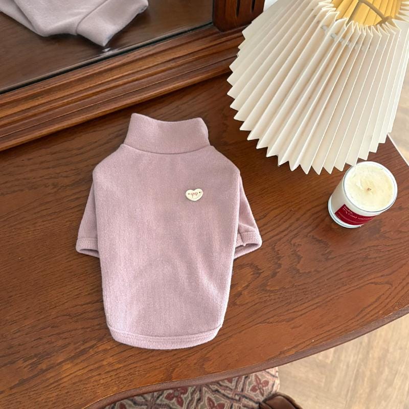Heart Mock Neck Tee, S-2XL, Small Dog Clothes, Ultra Lightweight Dog Top, Dog Top, Dog Knit, NKPUP - NKpup