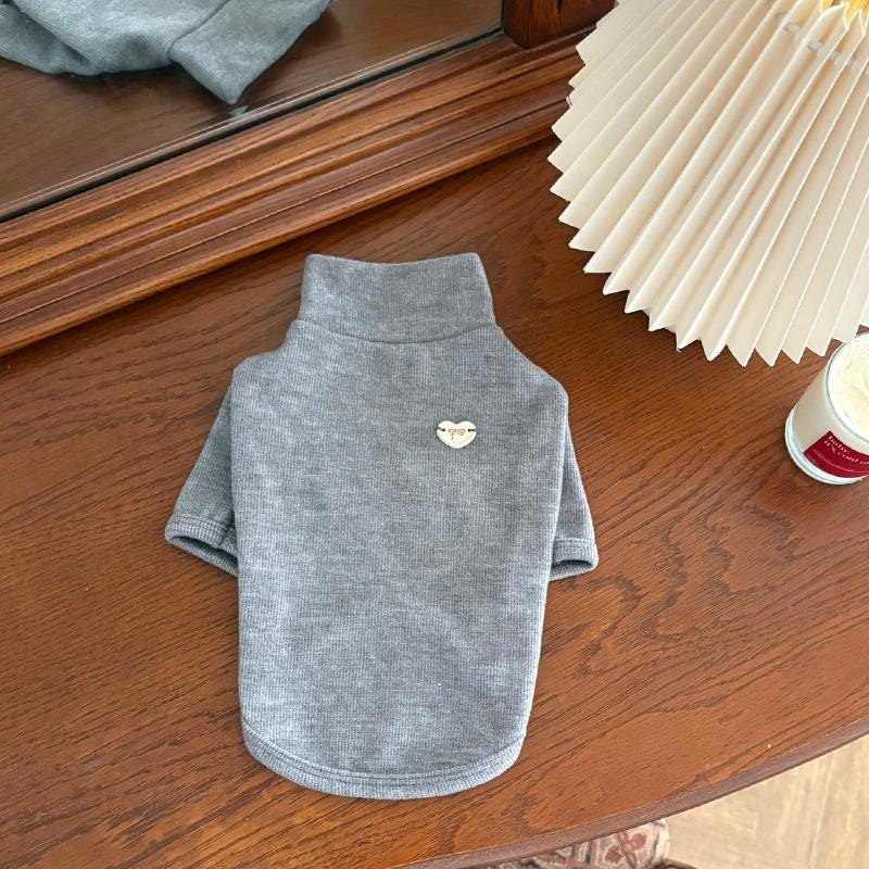 Heart Mock Neck Tee, S-2XL, Small Dog Clothes, Ultra Lightweight Dog Top, Dog Top, Dog Knit, NKPUP - NKpup