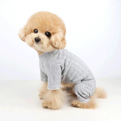 Heart Cable Knit Overall, S-XL, Dog Jumpsuit, Dog Romper, Dog Skirt, Dog Dress, Small Dog Clothes, Dog Pants, Dog Apparel - NKpup