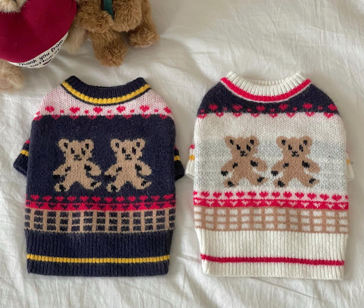 Teddy Fair Isle Knit Sweater, S-XL, Small Dog Knit, Dog Sweater, Dog Winter Outfit, Small Dog Top, NKPUP - NKpup