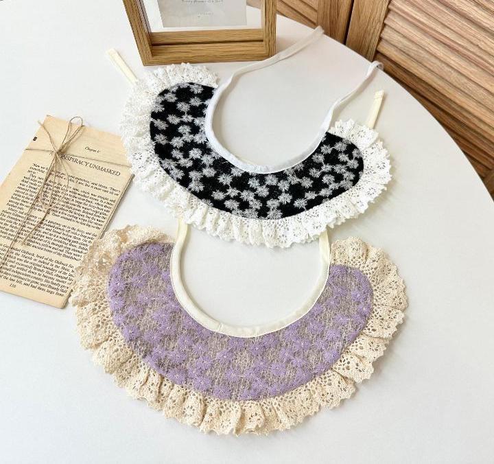 Black and purple floral lace dog capes with ruffled trim by NKpup