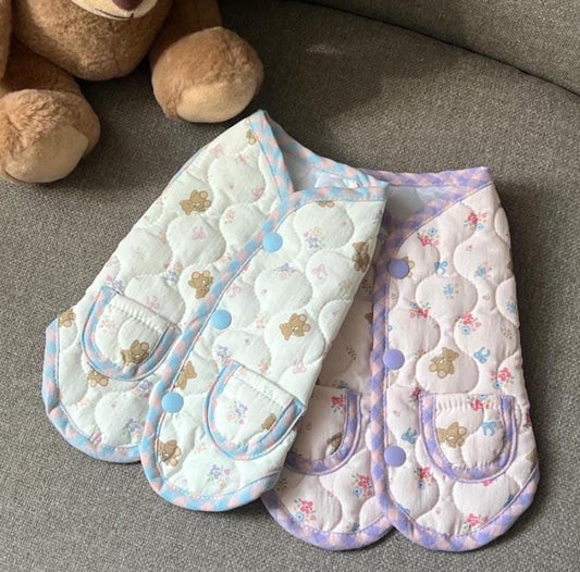 Quilted Floral Pocket Vest, S-2XL, Small Dog Clothes, Dog Vest, Dog Outer, Small Dog Fashion, NKPUP - NKpup