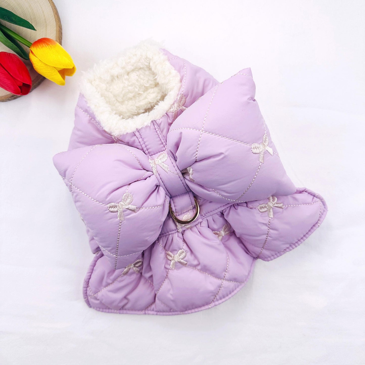 Bow Padded Harness Vest, S-XL, Small Dog Clothes, Soft Dog Fleece, Pet Outfit, Dog Knit, NKPUP - NKpup