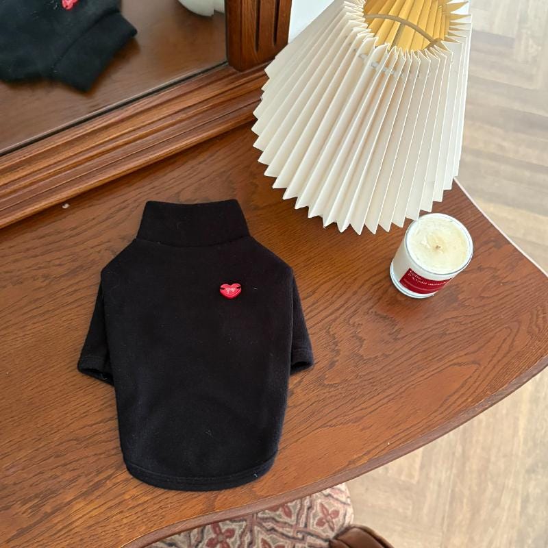 Heart Mock Neck Tee, S-2XL, Small Dog Clothes, Ultra Lightweight Dog Top, Dog Top, Dog Knit, NKPUP - NKpup