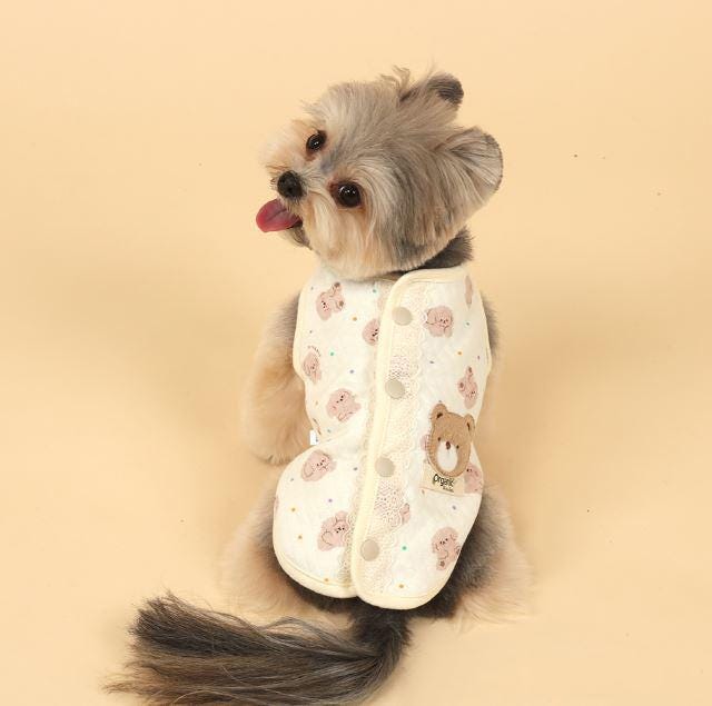 Organic Cotton Quilted Vest, S-2XL, Dog Vest, Dog Top, Dog Clothing, Dog Fashion, Dog Apparel - NKpup