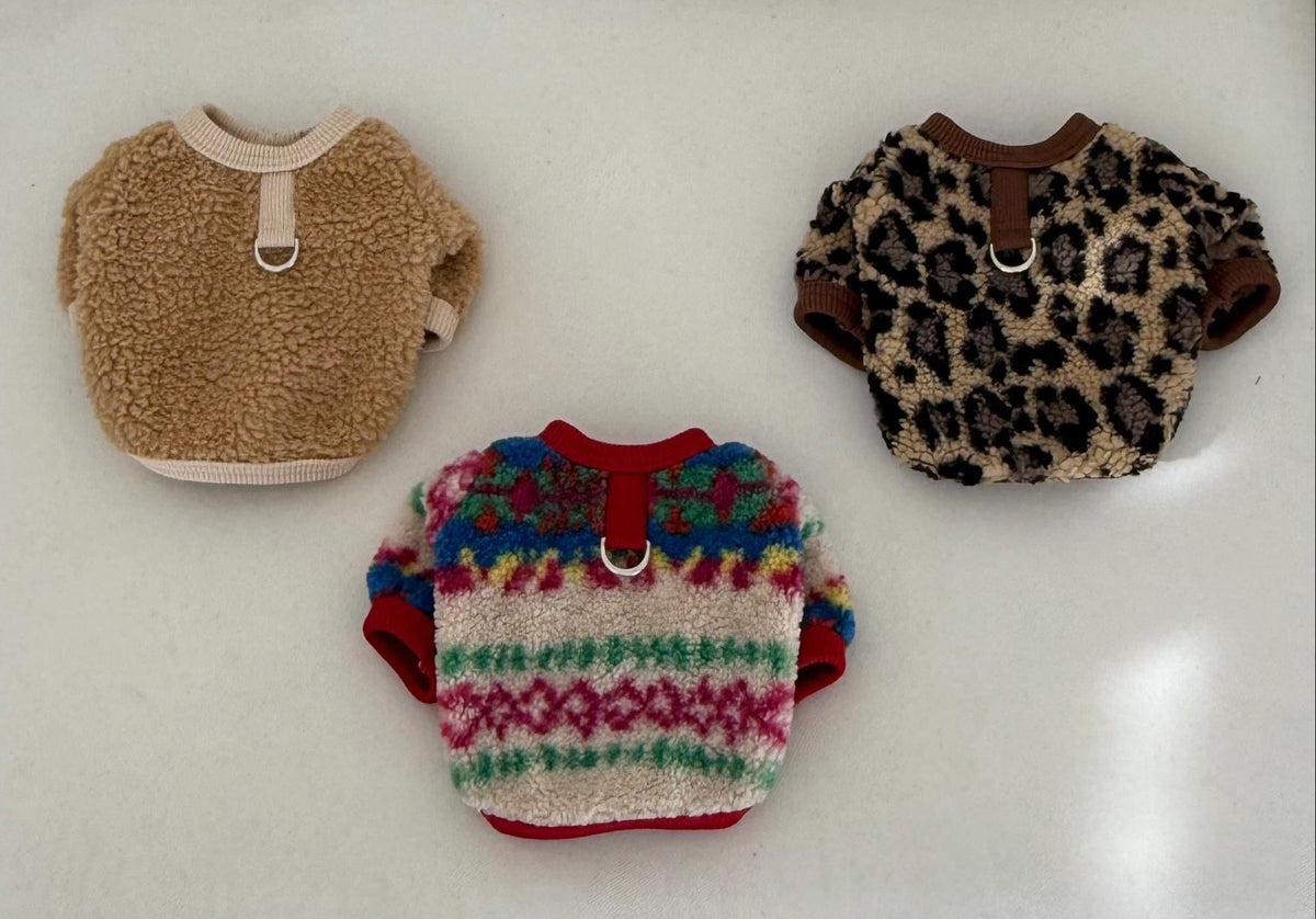 Sherpa D-Ring Fleece Top, S-2XL, Small Dog Clothes, Dog Winter Cozy Outfit, Dog Sweater, Gift for Furry Friends, NKPUP - NKpup