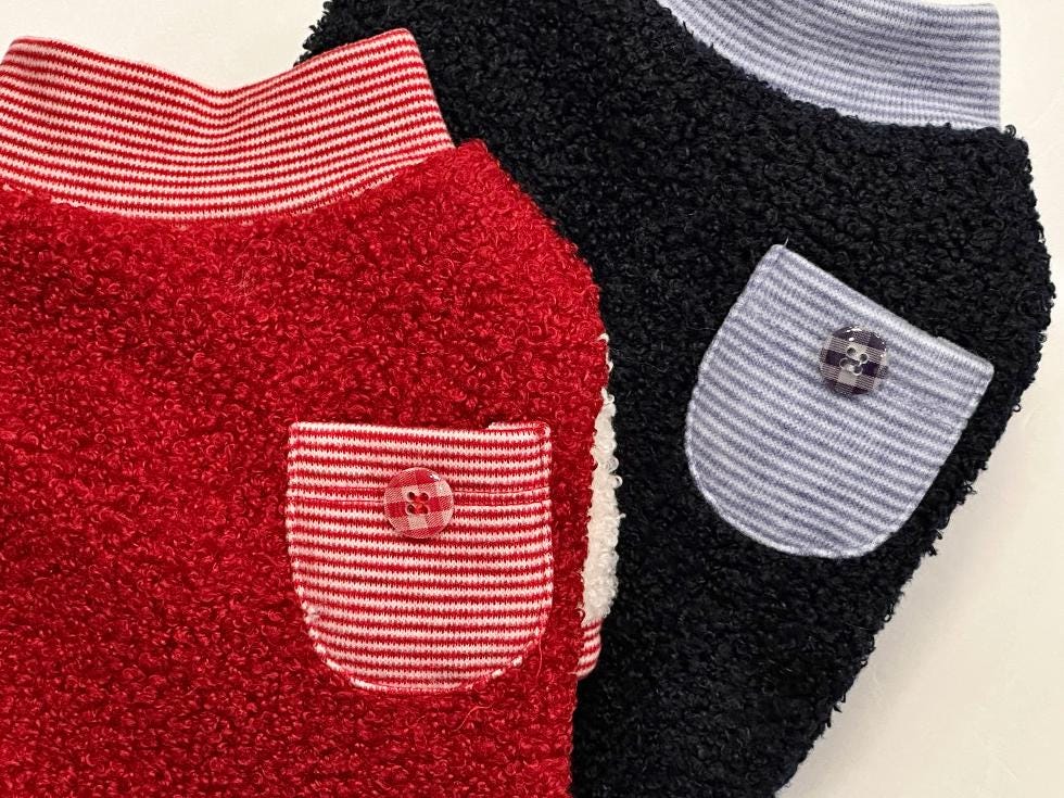 Terry Pocket Pullover Top, S-2XL, Small Dog Clothes, Cozy Dog Top, Dog Knit, NKPUP - NKpup