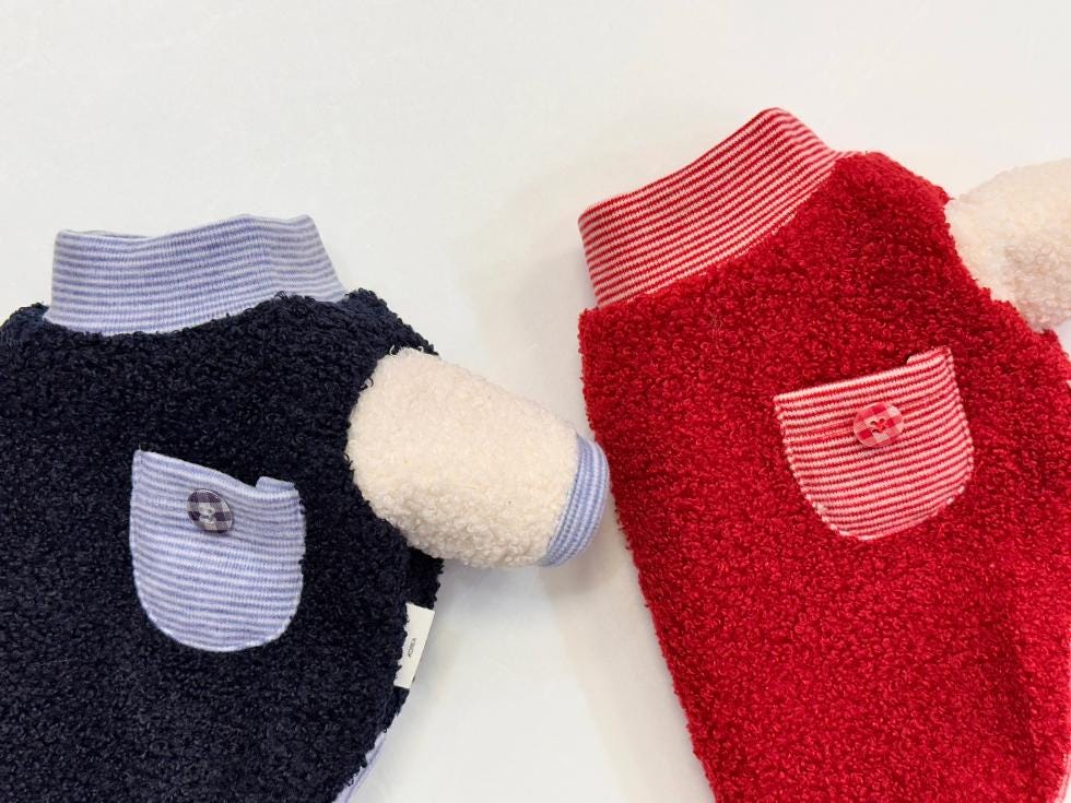 Terry Pocket Pullover Top, S-2XL, Small Dog Clothes, Cozy Dog Top, Dog Knit, NKPUP - NKpup